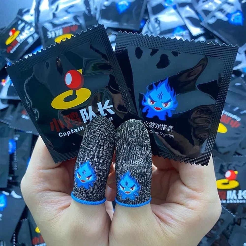 Mobile Game Touch Screen Finger Sleeves Breathable Gaming Fingertips Pack 3