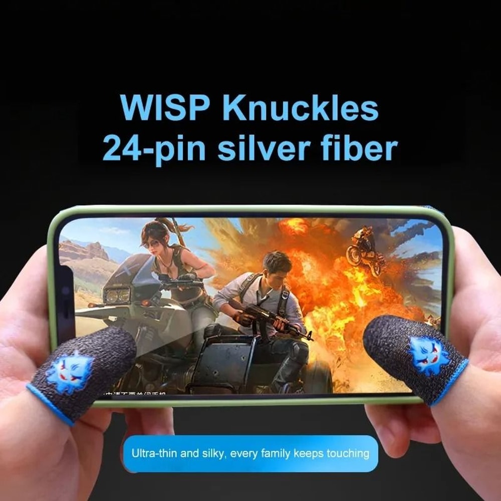 Mobile Game Touch Screen Finger Sleeves Breathable Gaming Fingertips Pack 4