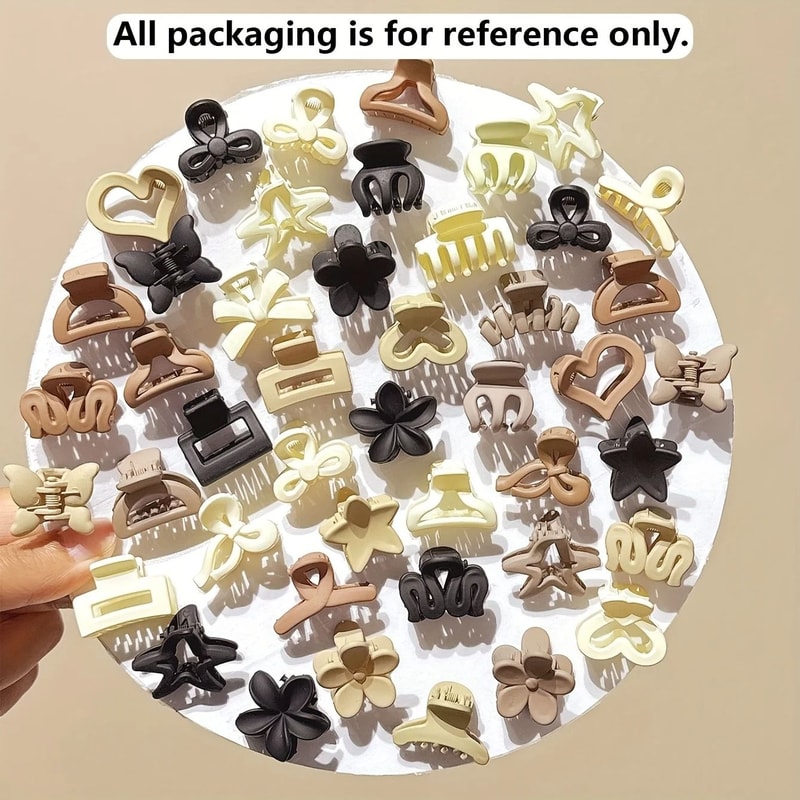 Beige Mixed Pack Small Hair Clips Cute Girl Accessories 2