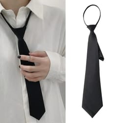 Unisex Silk Narrow Neck Tie Retro Korean Style for Men and Women