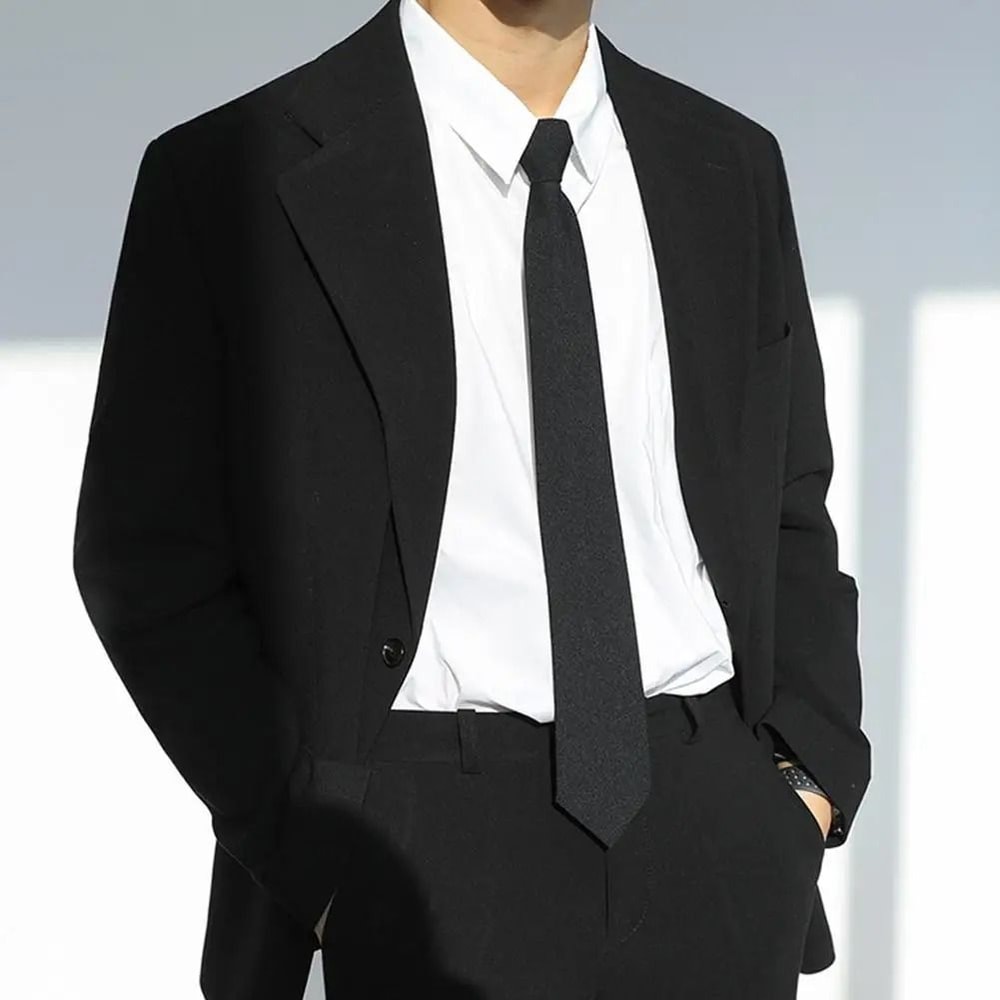 Unisex Silk Narrow Neck Tie Retro Korean Style For Men And Women 2