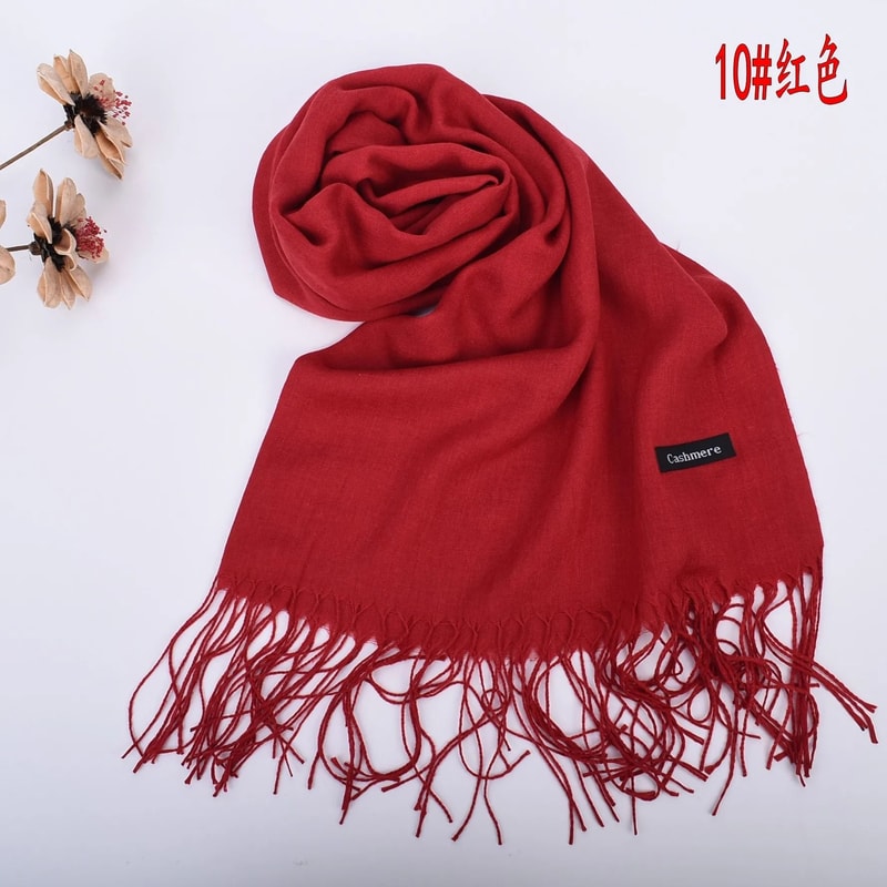 Autumn And Winter Solid Color Scarf For Men And Women 14