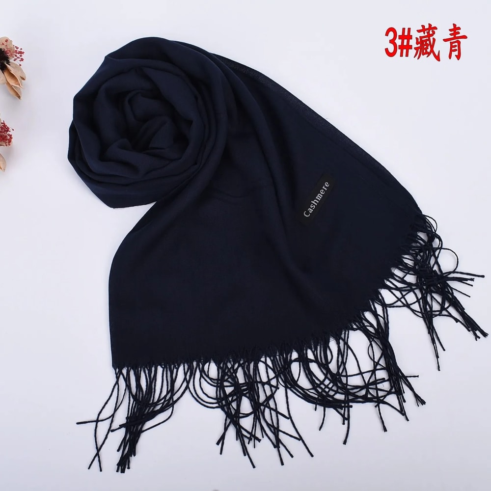 Autumn And Winter Solid Color Scarf For Men And Women 16