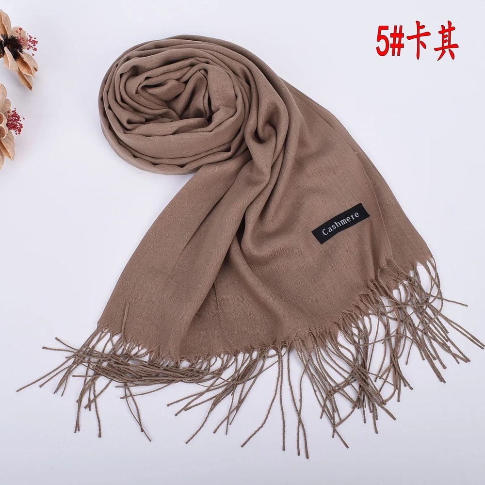 Autumn And Winter Solid Color Scarf For Men And Women 23