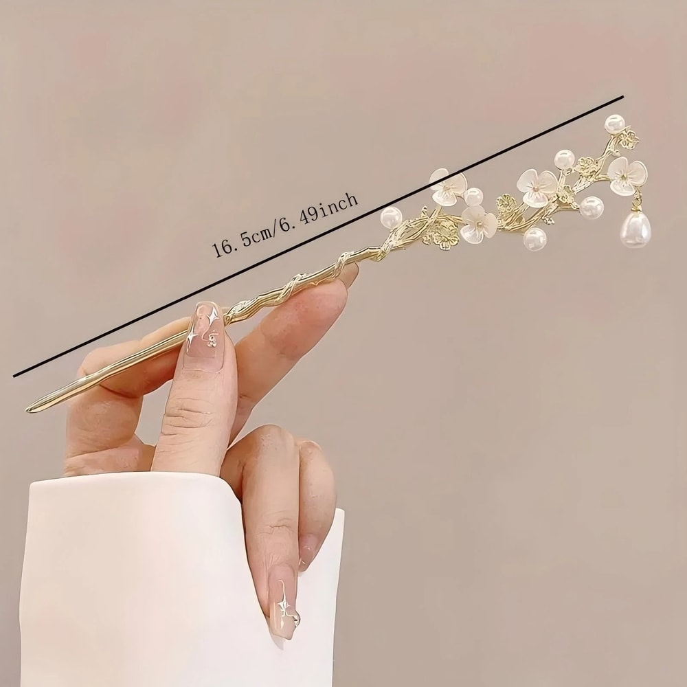 Elegant Chinese Style Tassel Hair Stick Traditional Floral Hairpin For Women 5