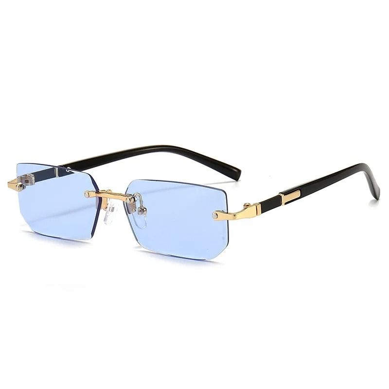 Rimless Rectangle Sunglasses For Women And Men Small Square Fashion Shades 9