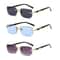 Rimless Rectangle Sunglasses For Women And Men Small Square Fashion Shades 16