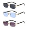 Rimless Rectangle Sunglasses For Women And Men Small Square Fashion Shades 16