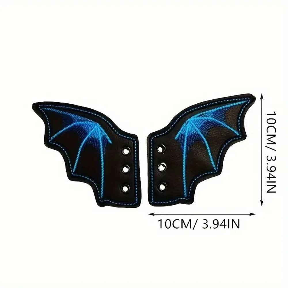 Bling Bat Shoe Wings Embroidery DIY Charm Decorations For Sneakers 10