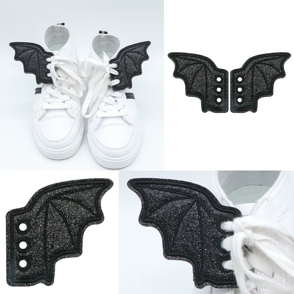 Bling Bat Shoe Wings Embroidery DIY Charm Decorations For Sneakers 2