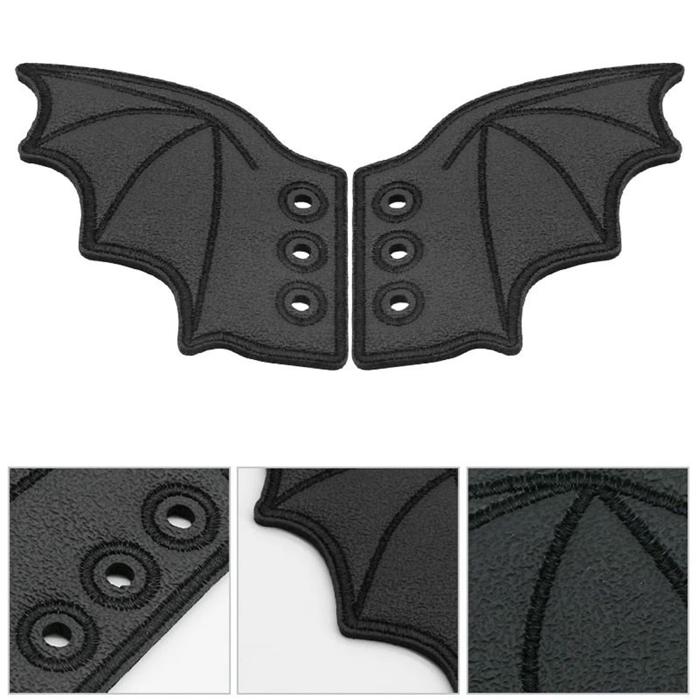 Bling Bat Shoe Wings Embroidery DIY Charm Decorations For Sneakers 5