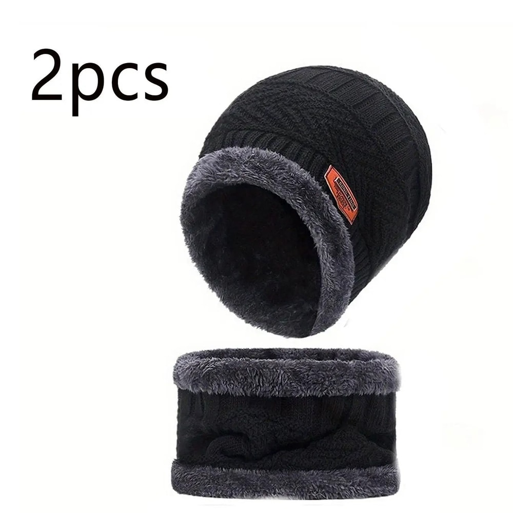 Winter Warm Velvet Hat Scarf And Gloves Set For Men And Women 7