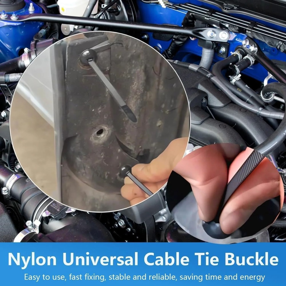 Universal Car Nylon Cable Tie Buckles Heavy Duty Self Locking Zip Ties 2
