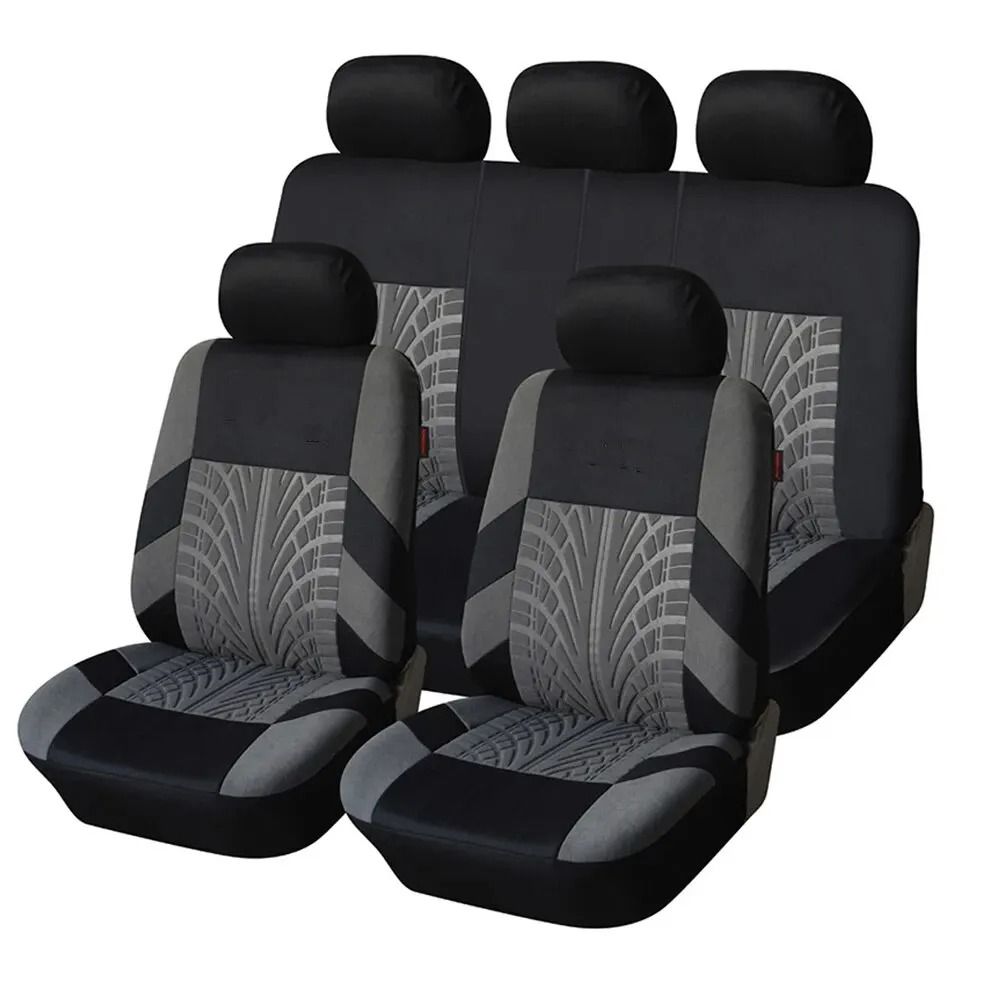 Car Seat Covers Full Set Front Split Rear Bench For Car Universal Cloth SUV Sedan Van 0