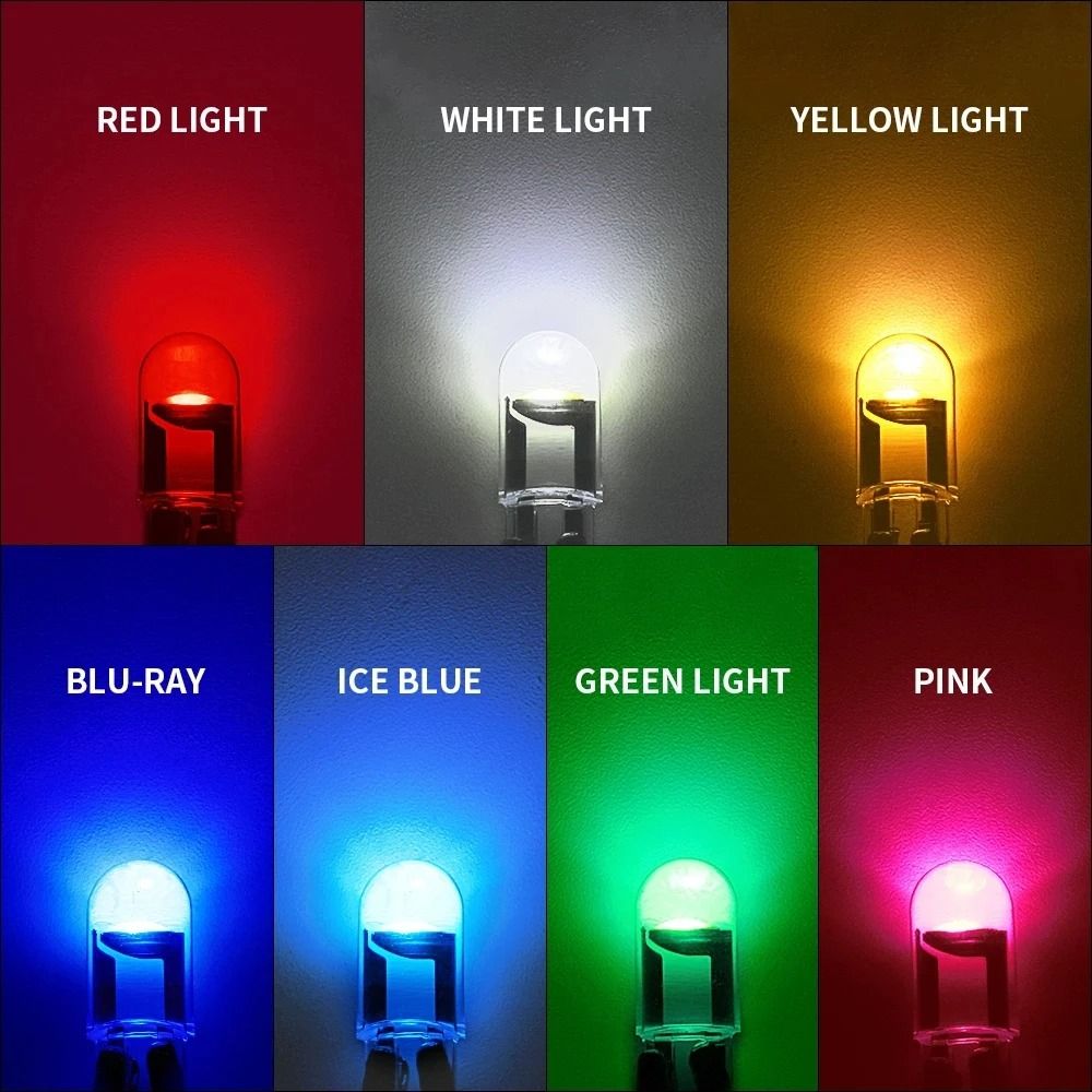 10 Pack W5W LED T10 Car Lights COB Glass Interior Bulbs White Ice Blue Yellow Auto License Plate Do 3