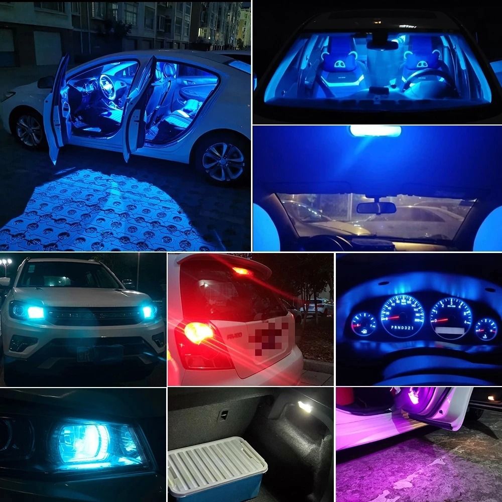 10 Pack W5W LED T10 Car Lights COB Glass Interior Bulbs White Ice Blue Yellow Auto License Plate Do 4