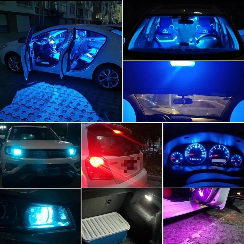 10 Pack W5W LED T10 Car Lights COB Glass Interior Bulbs White Ice Blue Yellow Auto License Plate Do 4