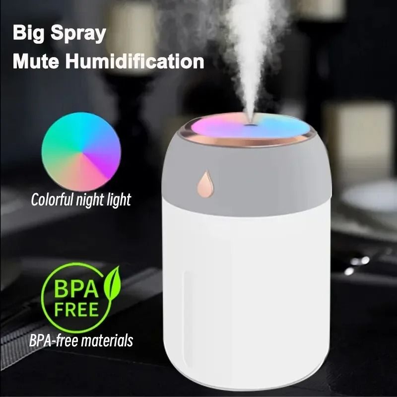 Portable Mini USB Air Humidifier Aroma Diffuser LED Cool Light 330ml 0