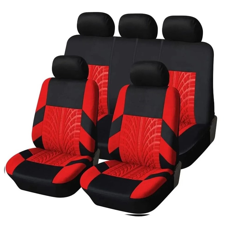 Car Seat Covers Full Set Front Split Rear Bench Universal Cloth SUV Sedan Van Interior Covers 12