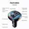 Bluetooth 50 FM Transmitter Handsfree Car Radio Modulator MP3 Player With 225W USB Super Quick Char 4