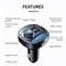 Bluetooth 50 FM Transmitter Handsfree Car Radio Modulator MP3 Player With 225W USB Super Quick Char 4