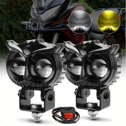 Dual Color LED Owl Spotlight Headlight for Car Motorcycle ATV