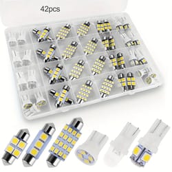 42pcs T10 5050 Car LED Light Bulb Interior Dome Trunk License Plate Lamps Kit White