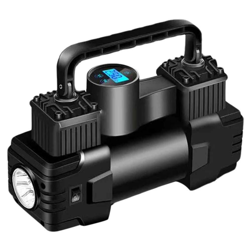 12V 150PSI Mini Air Compressor Dual Cylinder Heavy Duty Tire Inflator With LED Light 7