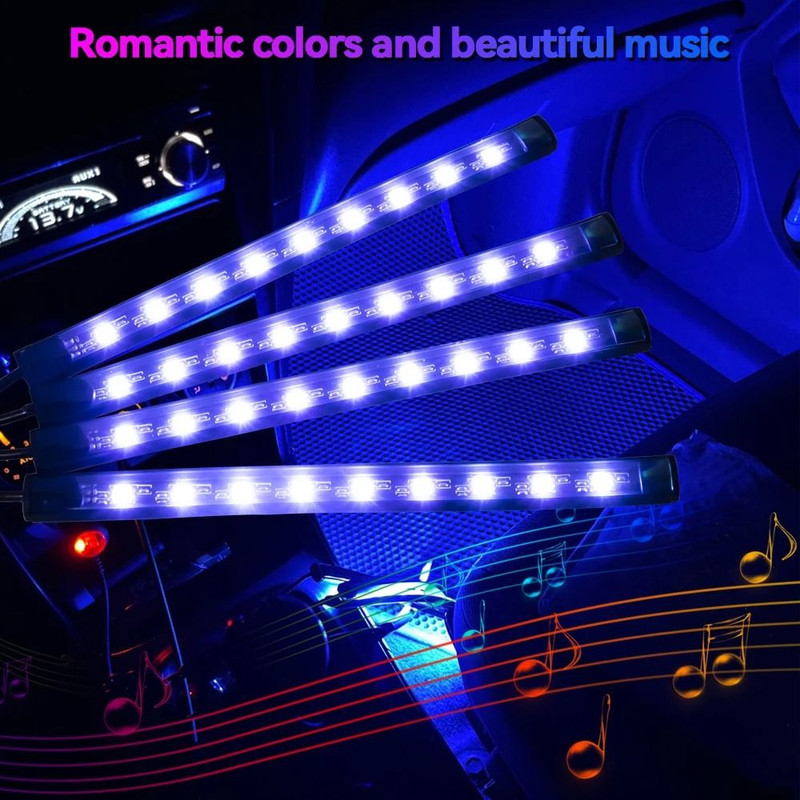 Neon LED Car Interior Ambient Foot Light USB RGB Light 2