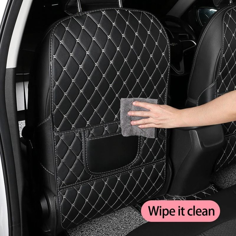 PU Leather Car Seat Back Protector AntiKick Mat 3