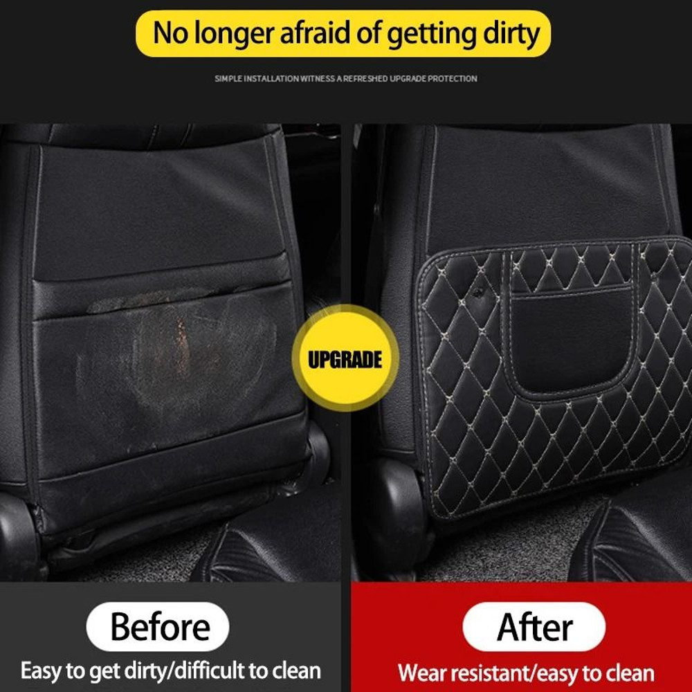 PU Leather Car Seat Back Protector AntiKick Mat 4