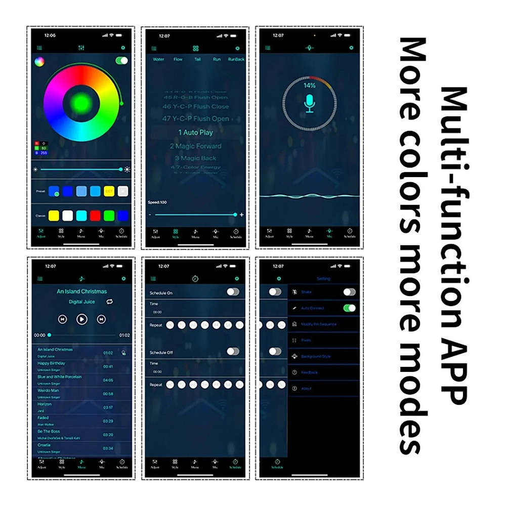 RGB Car Interior Ambient LED Light Strip With App Control 4