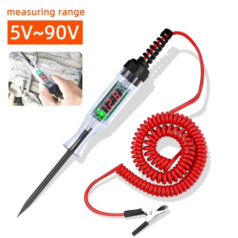 Automotive Circuit Test Pen 6V 12V 24V Digital Voltage Display 7