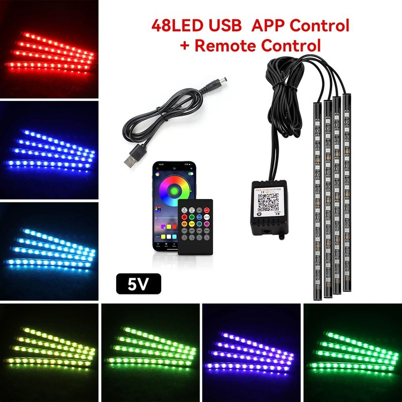 RGB Car Interior Ambient LED Light Strip 2345m 22