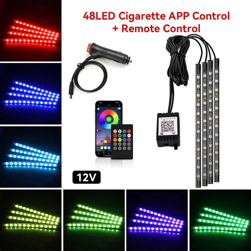RGB Car Interior Ambient LED Light Strip 2345m 23