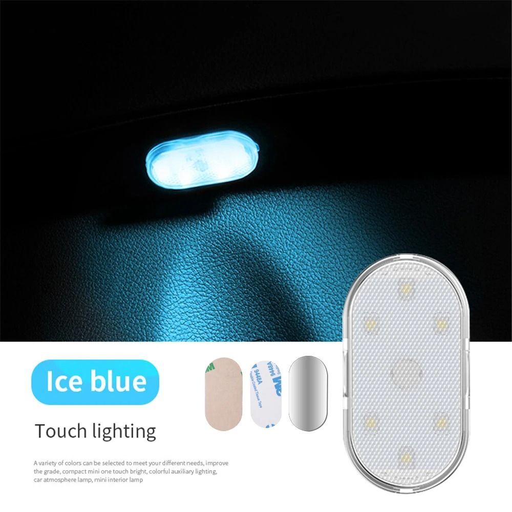 Multi Color Car Interior Wireless Touch LED Light USB Rechargeable 7