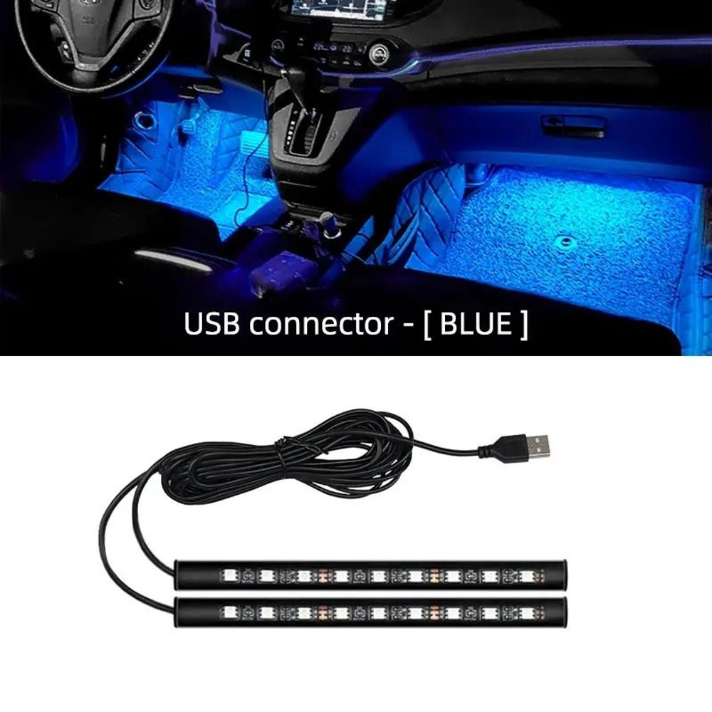 LED Car Interior Neon Foot Light And Atmosphere Backlight Kit 9
