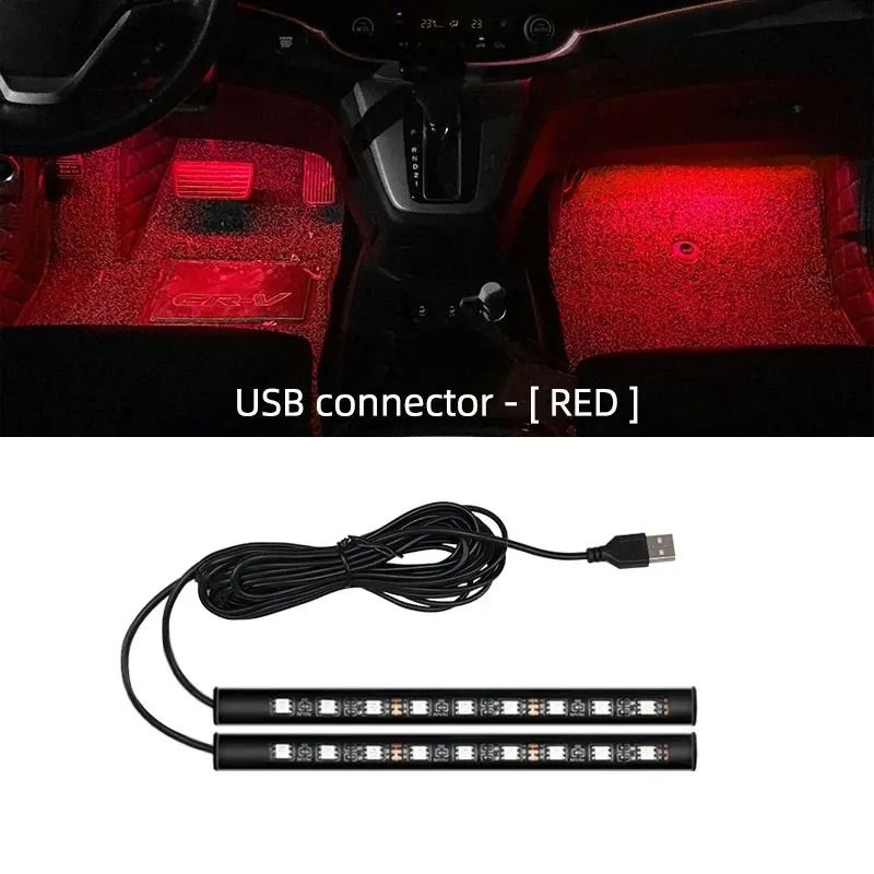 LED Car Interior Neon Foot Light And Atmosphere Backlight Kit 10
