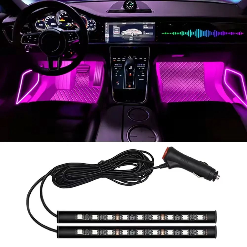 LED Car Interior Neon Foot Light And Atmosphere Backlight Kit 15