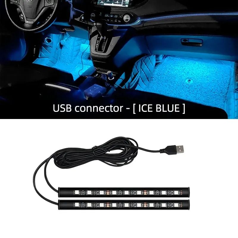 LED Car Interior Neon Foot Light And Atmosphere Backlight Kit 8