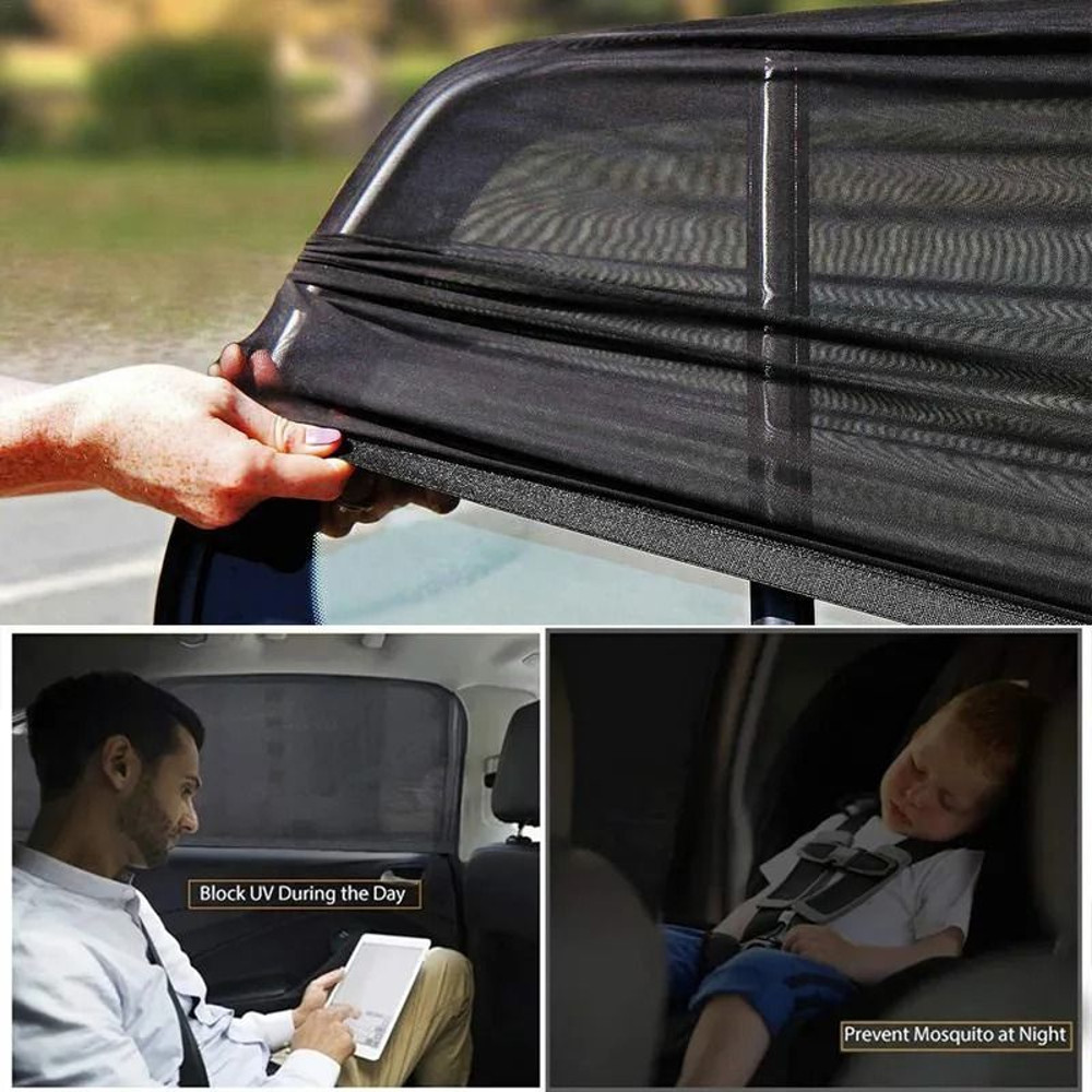 Car Rear Side Window Sunshade UV Protect Mesh Privacy Curtain 4