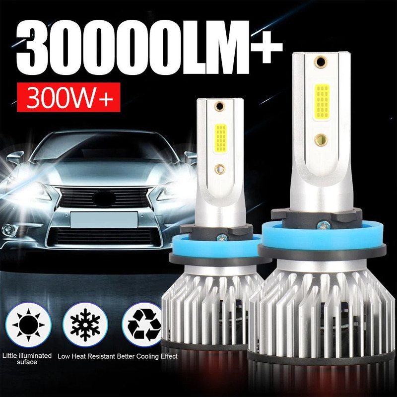 LED Headlight Bulbs 30000LM 6000K High Power Car Fog And Headlamp Set 0