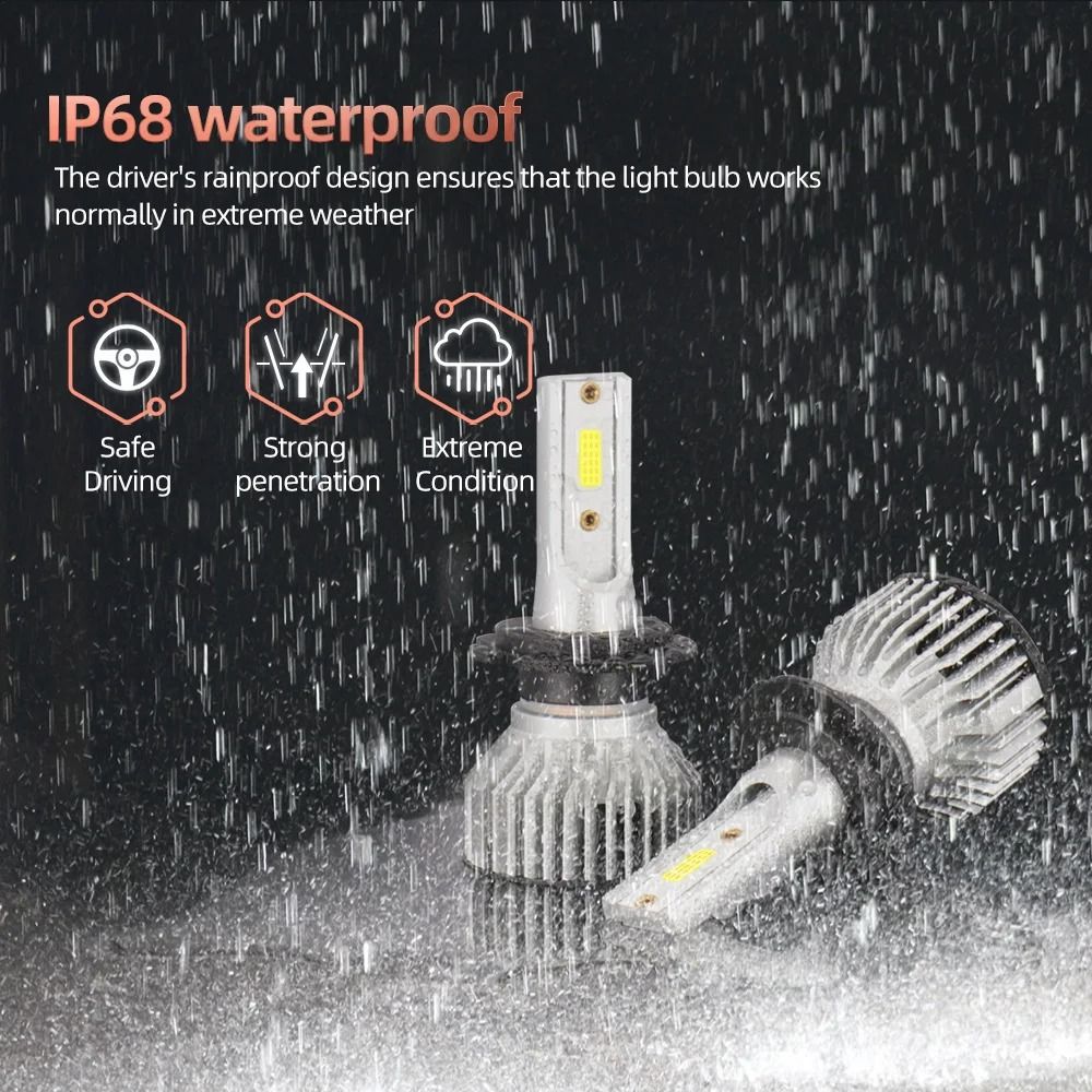 LED Headlight Bulbs 30000LM 6000K High Power Car Fog And Headlamp Set 2