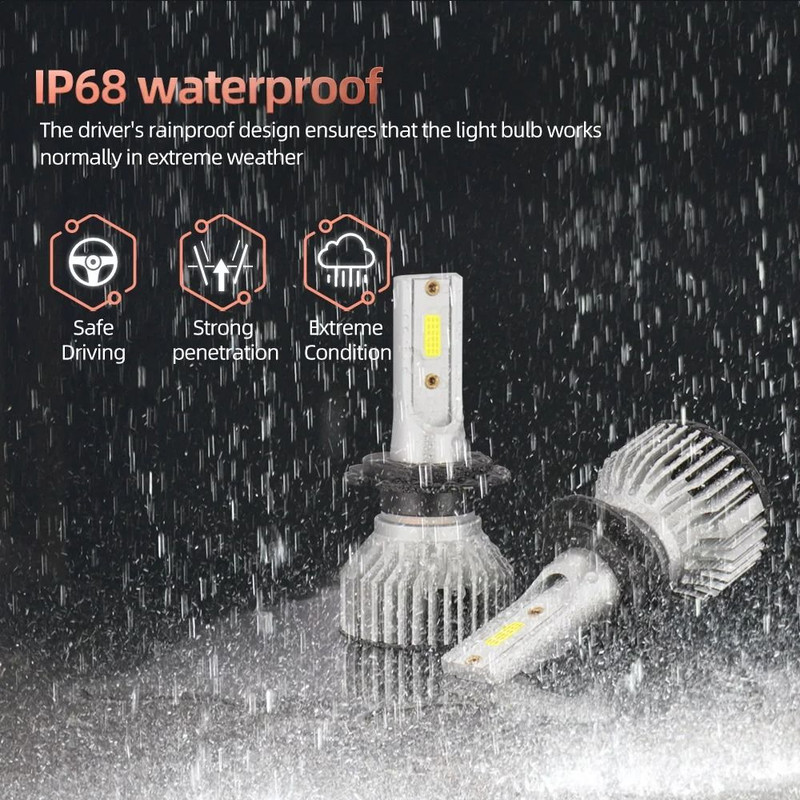 LED Headlight Bulbs 30000LM 6000K High Power Car Fog And Headlamp Set 2