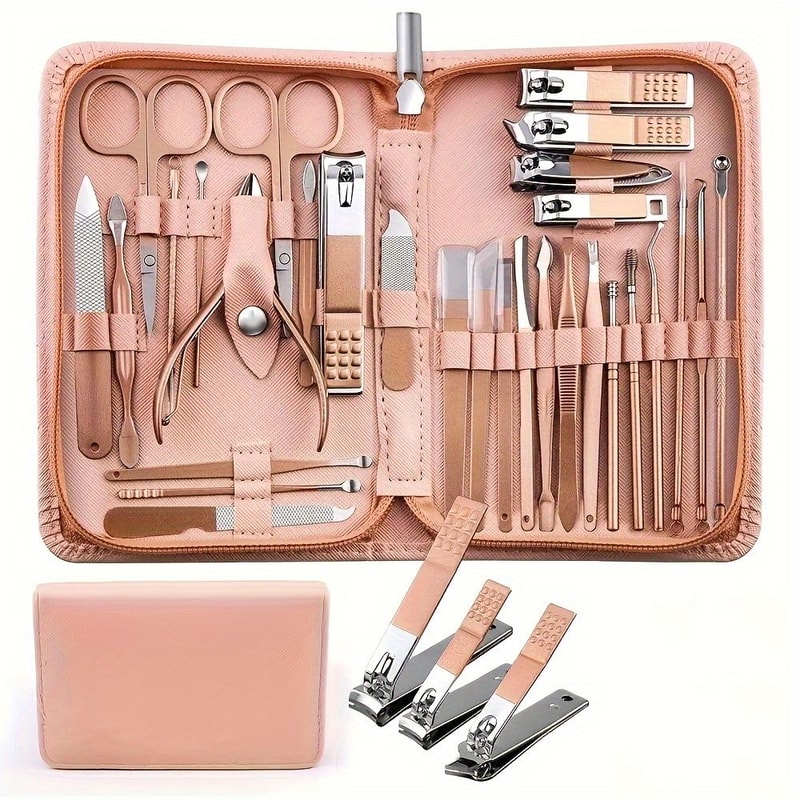 Professional Stainless Steel Manicure And Pedicure Set Grooming Kit With Scissors And Nail Tools 11