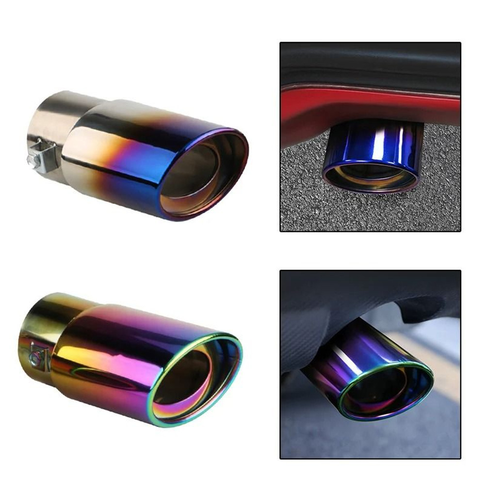 Car Exhaust Muffler Tip Pipe Stainless Steel Chrome Rear Tail Trim 1