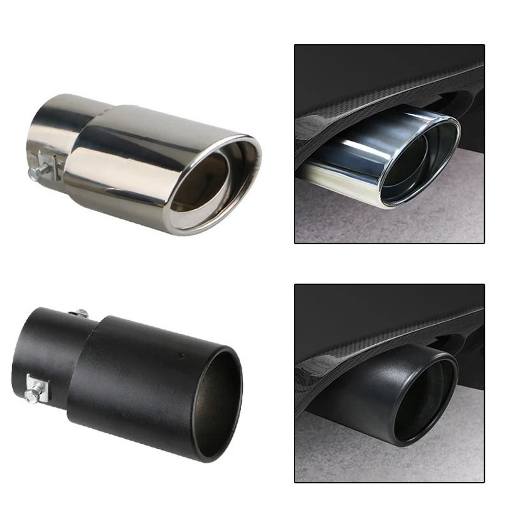 Car Exhaust Muffler Tip Pipe Stainless Steel Chrome Rear Tail Trim 2