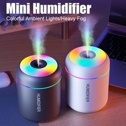 mini air humidifier usb aroma diffuser with colorful lights for home and office