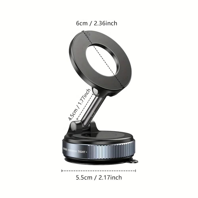 Strong Magnetic Car Phone Holder Foldable Vacuum Mount With 360 Degree Adjustment 2