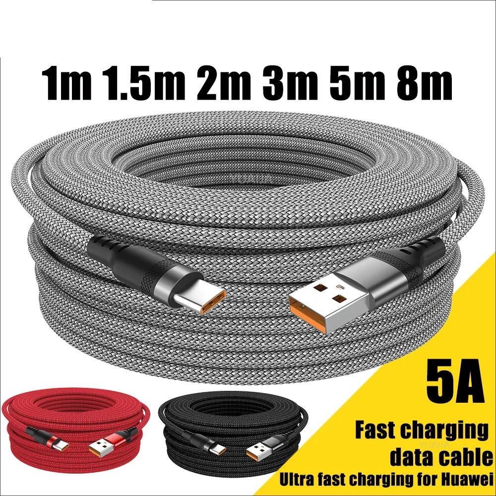 USB Type C Super Fast Charging Cable Long Braided Extension Cord 0